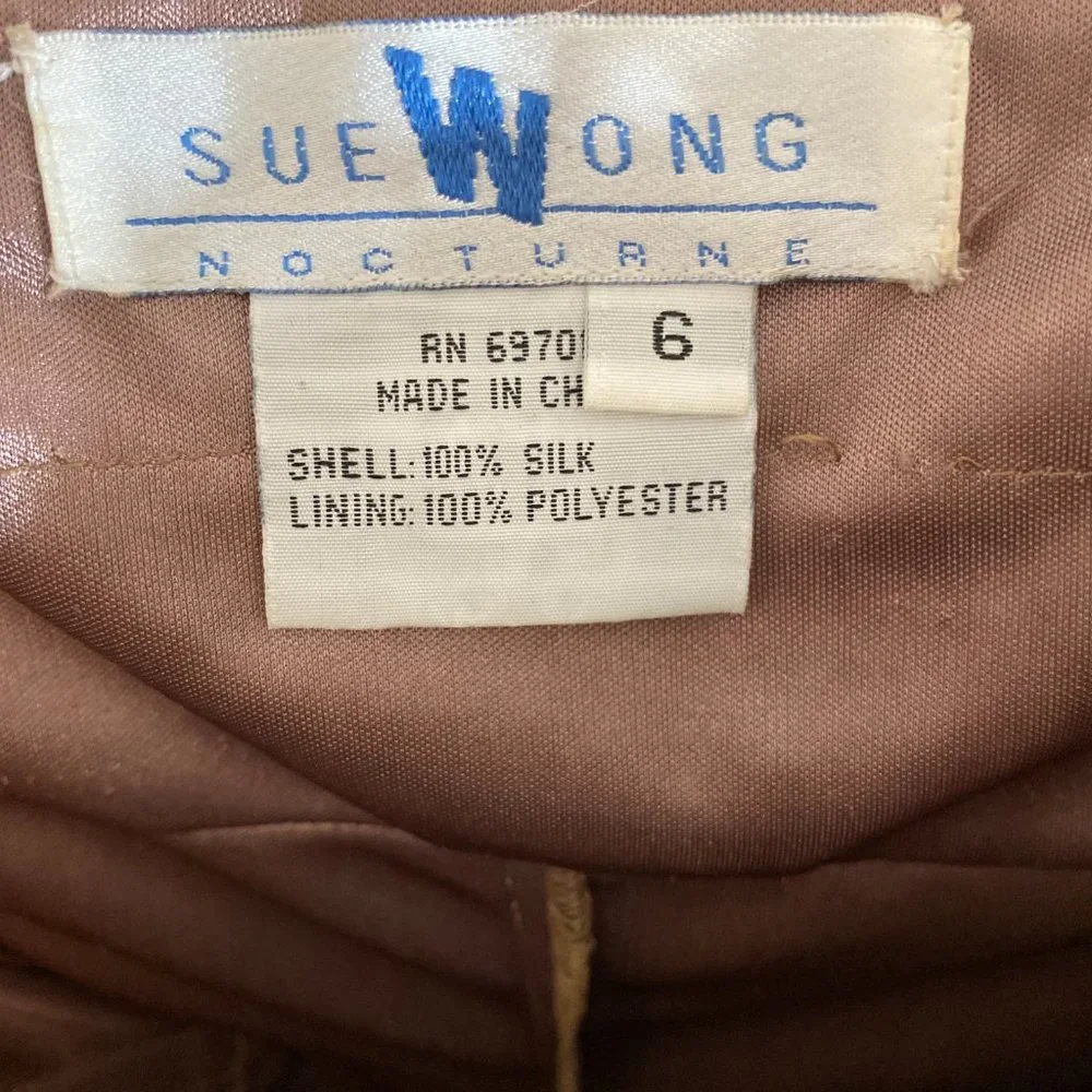 Sue Wong Tan Strapless Elegant Gown - Picture 8 of 8